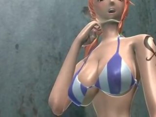 Slutty hentai redhead blowing a large cock